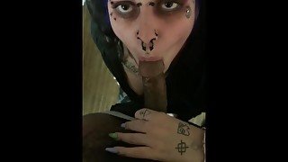 Goth Girl sucks me up pt1 (Pt in bio)