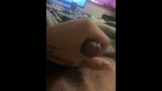 Casual Jerk watching Tv