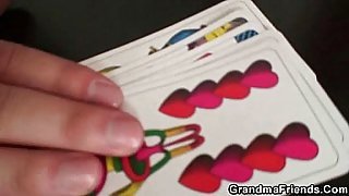 She loses in poker and takes two dicks at once