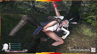 Bunny Girl Cosplay loves it outside- Sword X Hime Gameplay