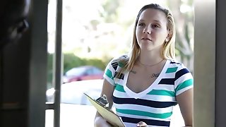 sexy blonde college girl takes BBC