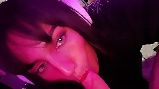 Sexy E-Girl Gamer Blows me till I Give Her a Facial with my Cum POV