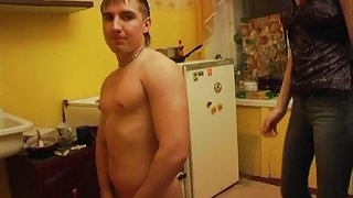 Slave tied up and whipped