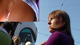 Upskirt of genteel playgirl