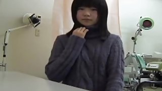 Young Japanese girl reaches an orgasm at her gyno.s office
