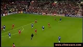 Undressing and jerking a soccer fan