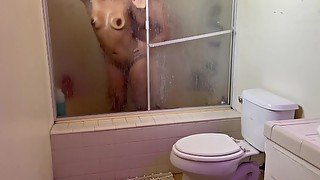 Fucking Thick Cute Big Booty Roommate Latina in Shower