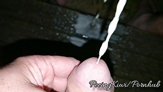 Hubby literally milking his cock