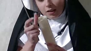 Nun and her selfmade Toy