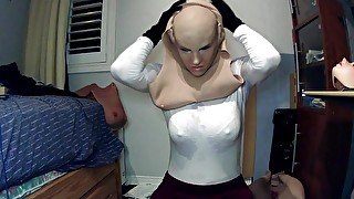 Night of Masks Part Patricia! Female Mask girl Playmate unmasks into a new rubber female mask girl!