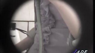 Beautiful japanese slut is caught on tape by a horny voyeur