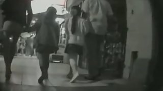 Mature wife up skirt video with sexy chicks on the street