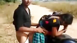 Barefaced Bhavi Engulfing n Fucking in Public Place on Bike