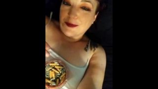 Sexy Chain Smoking with wine and a Slut 