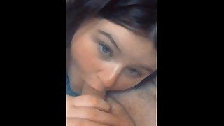 Deep throating and Sucking my bfs roommates big dick while he is at work