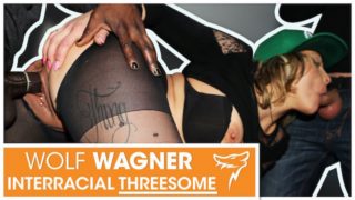 Horny Eva Adams enjoys 2 hard dicks at the same time! WOLF WAGNER