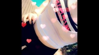 Snapchat yoga pants poolside 