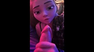Cartoon filter blowjob and facial