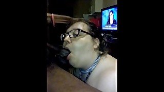 Pt1 30mins of Unedited Puddle slut sucking BBC and SLURPING SYRUP off of Master's cock 👅👅