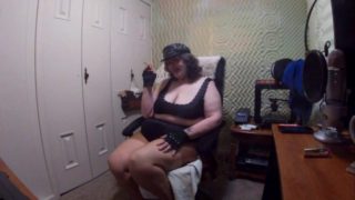 Bunny Gram Smokes a Cigar Wearing Tan Reinforced Pantyhose