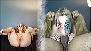 Harely Quinn Throat Fucks Cock and Gets Rewarded With a 69 Deepthroat Throatpie