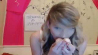 Hot And Sexy Shemale Babe Strokes Her Cock