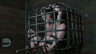 Chubby and titless white trash Cici Rhodes getting banged with long wooden stick