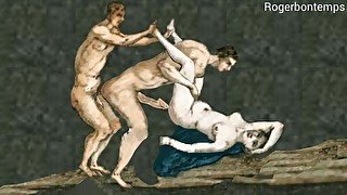 Threesome Roman Gladiator Cartoon Animation