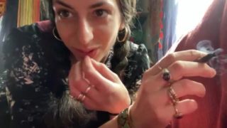 Smoking Hipster in Pantyhose