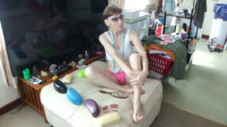 Testing My Eyeglasses For You! Sexy Underwear, sitting position, pink thong