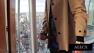 Buisness man caught wanking  huge 9 Inch cock in London