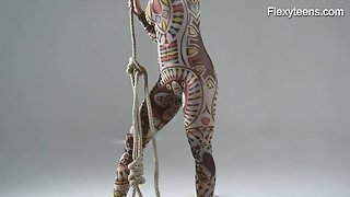 Anka the nudist showing her talent