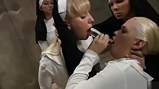 Nuns Deepthroating a Dildo