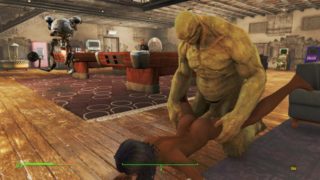 Girl with huge tits and a giant with a huge cock | Fallout 4 Sex Mod