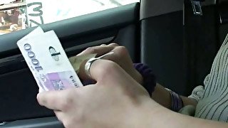 Beautiful brunette babe needs a money and dude needs a sex