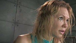 Tied up tattooed hoochie is punished by kinky black dude