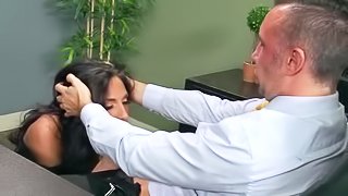 Incredible brunette is riding big cock