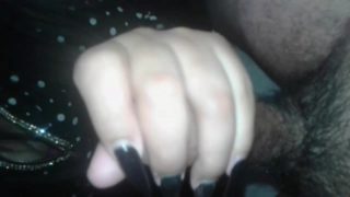 long black nails handjob cum explosion