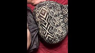 Sexy stepmom in tight dress rubs on my cock till I cum in my shorts