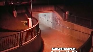 Couple fucking in front of a security camera caught on video