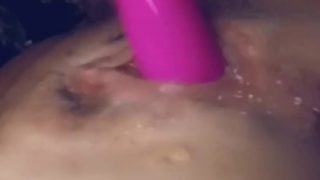 Squirting all over my pink vibrator 