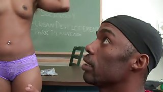 Multiple cocks pussy stuffing for horny ebony teen slut