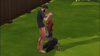 Fucking stepdaughter in the backyard