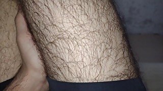 super close up into my hairy leg