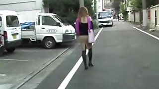 Persistent skirt sharker uncovered her hairy pussy