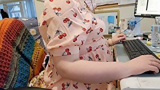 BBW FARTING AT WORK