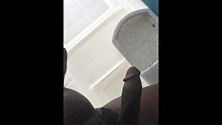 Smoking And Getting Off On At Work In A Porta Potty