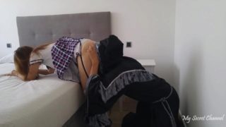 sexy shy Japanese roommate asked me to fuck her tight and wet pussy after costume party