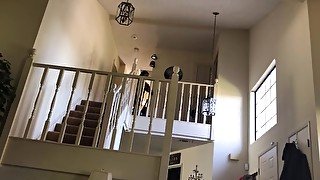 Cleaning lady catches me masturbating