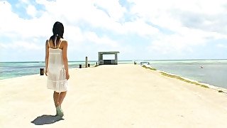 Skinny and playful Japanese babe Miu Nakamura poses on cam